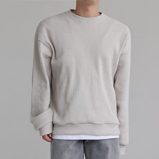 디스페로 튼튼 오버핏 와플 니트 맨투맨