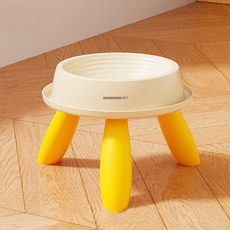 딩동펫 반려동물 개미방지 파스텔 삼각대 식기, 아이보리옐로우, 1개