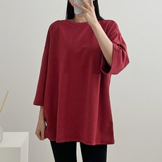 라미르 여성용 빅사이즈 오버핏 소프트 라운트 롱 티셔츠