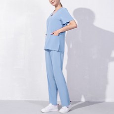 언헤브 여성용 브이넥 수술실 치과 간호사 상하의 유니폼