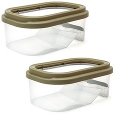 Green World 烏龜開放式飼養箱 綠色 S, 2個