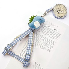 반려동물 요런개 러블리 공룡 하네스 + 리드줄 세트, 01블루, 1세트