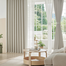 NuvoDeco 酣睡粉彩100%掛鉤式遮光窗簾, 象牙白