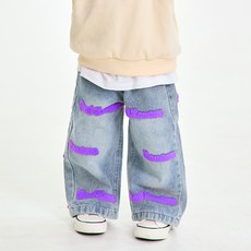 리틀래빗 여아용 부클 데님 팬츠