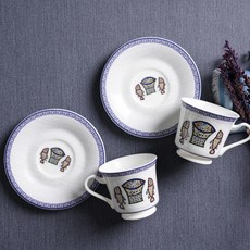 HANKOOK CHINAWARE 印花咖啡杯盤組, 混色, 2套