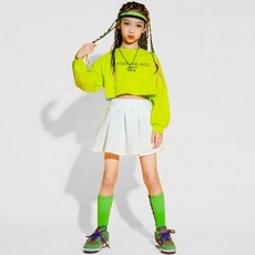 Orenjidamom 女童 JAZZ 短版T恤 + 裙子套裝