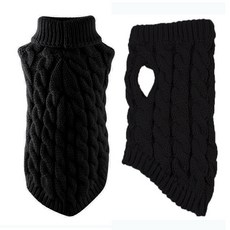 WIZI 高領針織背心 散步居家服 寵物衣服 WI015DG, 黑色