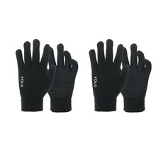 成人防滑智慧型手機觸控手套 DM-10-1 2入組, 黑色的