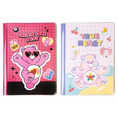lucalab Care Bear彩虹熊圖案拼貼2022年手帳2款套組, C(深深墜入愛河, 真心)