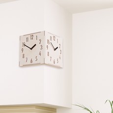 Time Deco Corner 雙面掛鐘 190 x 190 x 30 毫米, 米色