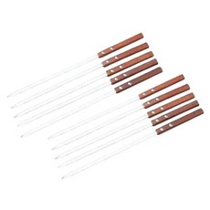 데이1026 케밥용 양고기 구이용 스테인레스 나무손잡이 꼬치 40cm, 혼합색상, 10개