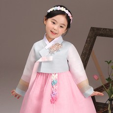 Theye Hanbok 354銀溶膠玫瑰韓服套裝女孩