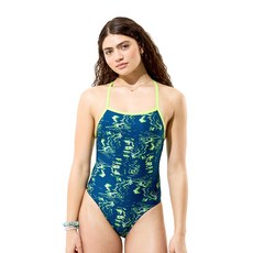 speedo Mirage Time 尾脂丹寧 Turnback 連身泳衣