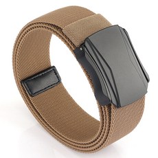 바로킵 알루미늄 버클 캐주얼 탄력 밴드 벨트, 다크카키, 1개
