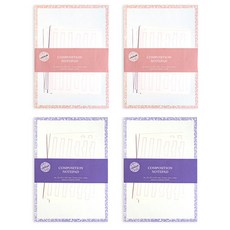 lucalab Composition B5 筆記本 2款 x 2入 B套組, 粉紅色 + 紫色, 1套