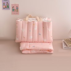 아리베베 스마트 모달 듀라론 패드 + 베개솜 + 차렵 낮잠이불 세트, 쁘띠래빗