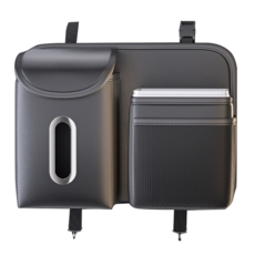 ANTIAN 多功能車載後座紙巾收納盒, 黑色, 1個