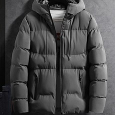 男款抽繩連帽拉鏈口袋科技羽絨外套 FC-2211162