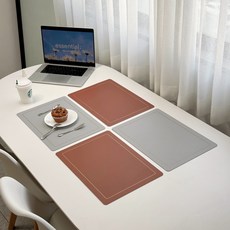 briview Linea 雙面餐墊, 4個, 巧克力棕 + 灰色, 43 x 30 cm