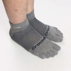 크로커다일 남성용 발이 숨쉬는 발가락 스니커즈 양말 2족 세트 CD318