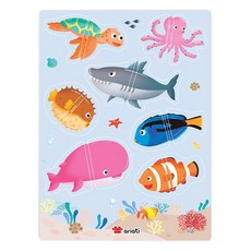 ariati 磁性配對拼圖 海洋生物, 1個, 14pcs