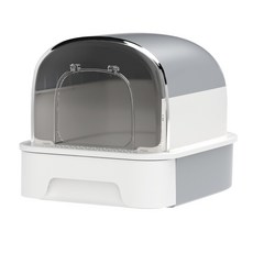 UrbanPaw 喵喜堡全封閉特大抽屜式貓砂盆, 灰白色, 1個