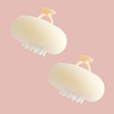 솔브리빙 흡착식 부드러운 바디 샤워볼, 화이트, 2개, 1개입