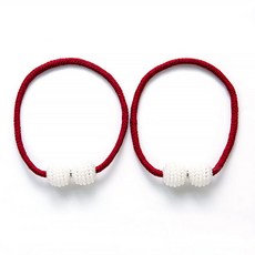 지앤와이 珍珠磁吸窗簾綁帶, 2個, 紅色