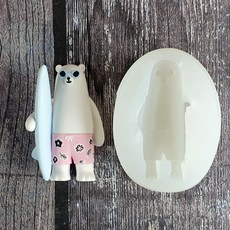 北極熊衝浪熊 2D 手工模具, 單一顏色