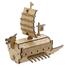 Motto 龜船3D立體木製拼圖, 1個, 18片, 龜船