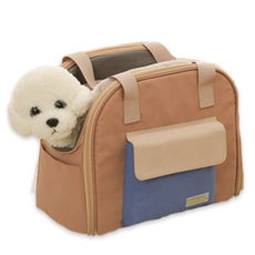 Nanpet 狗狗斜背包 登機用後背包 外出包, 米色