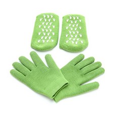 Momo 石蠟凝膠保濕手套 + 襪子組 綠色, 1套