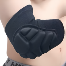 꾸지 충돌방지 팔꿈치 보호대 양손착용 세트, 블랙, 1세트