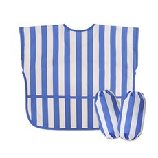 DEOHAEPI 兒童條紋防水短袖藝術禮服腰帶套組 02, 寶藍色