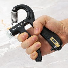 可調式計數握力器 10-60kg, 黑色, 1個