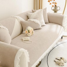 G&Y New Marriage 荷葉邊花朵四季防滑沙發墊