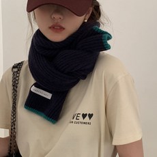 지앤와이 컬러라인 심플 니트 머플러