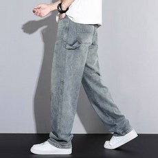 남성용 버뮤다 와이드 스크래치 워싱 청바지 YXD69