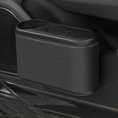 River Fox 車用皮革垃圾桶 車門掛式收納垃圾桶, 黑色, 1個