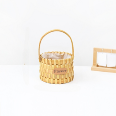 微笑手提籃 花盆套 圓形花卉, 1個, 混合顏色