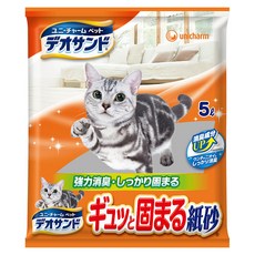 Deo Sand 瞬間消臭紙砂, 小顆粒材質 快速結團 強力消臭 5L, 無香, 1包