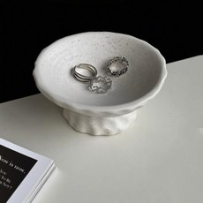 陶瓷現代風珠寶飾品室內裝飾託盤 MW0141, 白色