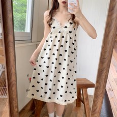 피어니스트 여성용 쁘띠 원피스 홈웨어