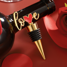 미소로운 발렌타인데이 LOVE 와인마개, 골드레드, 1개