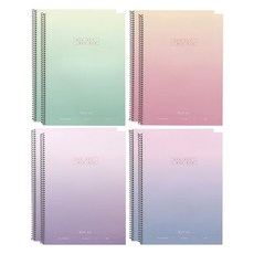 핑크풋 1500 별빛 원고지노트 4종 x 2p 세트, 핑크, 블루, 퍼플, 민트, 1세트