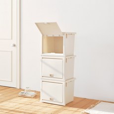 ROOM&HOME Mild開門式收納箱 3個, 米白色