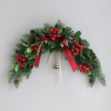 MORIANN 聖誕莓果花環燈飾組, 混合色, 47 x 36 cm, 1個