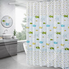 市場 A 圖案防水浴室浴簾泡泡魚 130 x 180cm, 1個