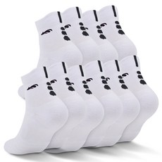 Whitewolf 雙層氣墊運動中筒襪, 白色, 5個