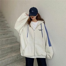 可愛Afangfit線條孕婦連帽拉鍊外套